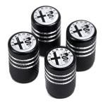 アルファロメオ エンブレムバルブキャップ(ブラック)