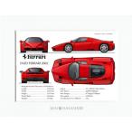 フェラーリ Enzo Ferrari Specsイラストレーションby 林部研一　23193