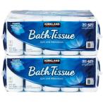 （2セット×30ロール カークランド バスティッシュ）2枚重ね トイレットペーパー ダブル 2袋 114.3m×42.9m 厚手 買い置き 備蓄 大容量 コストコ 1083801