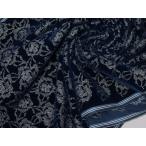 閉店処分大セール お買得 【ベルベット/オールオーバー/レース】 日本製生地 紺/刺繍白 90cm巾3.5m 2381-694 【一点在庫あり ご注文はお早めに】