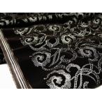 ショッピング閉店 閉店処分大セール　お買得　【ベルベット/オールオーバー/レース】日本製生地　茶/刺繍白　90cm巾3.4m　2381-691　【一点在庫あり　ご注文はお早めに】