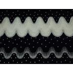 閉店処分大セール　お買得   【ベルベット/ボーダー柄/レース】　日本製生地　紺/刺繍 白系　140cm巾2.5m　2381-700　