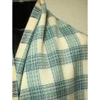 ショッピング閉店 閉店大セール　お買得　【AGNONA/アニオナ　ツイード調チェック】　イタリ―製,輸入生地　ウール１００％　白/紺　他系　140cm巾2.5m（スーツ・分）　1121-031　