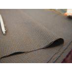 閉店大セール　お買得　【ウール バーズアイ（小さいドット織り）】　ドイツ製,輸入生地,　茶/ブルー　ウール100%　140cm巾2.5m（スーツ分）　2111-412  【一点