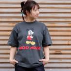 ショッピングミッキー ANTIBAL ミッキー かすれプリント ピグメント 半袖Tシャツ