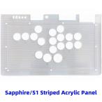 Qanba Sapphire S1 Arcade Controller Striped Transparent Acrylic Panal クァンバ サファイア レバーレス アーケード コントローラー 透明 アクリルパネル ス