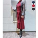 ショッピングニットワンピ ウエストベルト ニットワンピ