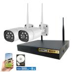 ワイヤレス300万画素防犯カメラ（2台）・録画機 （8TB付）・モニター無しセット