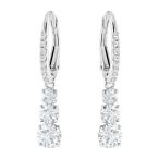 スワロフスキー Stilla Attract ドロップピアス レディース シルバー ラウンドカット クリスタル Swarovski 5416155