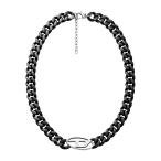 ショッピングdiesel 【並行輸入品】ディーゼル DIESEL ネックレス メンズ ブラック シルバー チェーン ネックレス  DX1610931