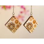 【両面彫刻】ゆらりイヤリング・ピアス 花火