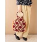 Yahoo! Yahoo!ショッピング(ヤフー ショッピング)フリンジ付ラタン丸ハンドルベルベットジャガードバッグ　H21W005