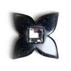  монограмма способ цветочный принт Kirakira декоративные элементы черный PA10074