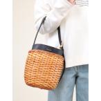 【VIOLA'dORO】ラタン×牛床革バッグ