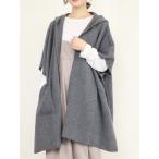 ショッピングポンチョ 【Emmaculate】フードニットポンチョ