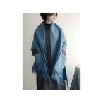【LAPUAN KANKURIT/ラプアン カンクリ】ウールポケットショールUNI 無地 rainy blue