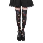 LISTEN FLAVOR リッスンフレーバー 愛しのショコラ総柄ニーハイ 【BLACK】