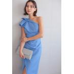 ウエストタックワンショルダーラップドレス C1876LBL