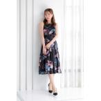 フラワープリントスクエアネックフレアドレス　LM16146MU