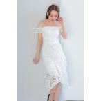ペプラムフリルオフショルクローシェドレス　C3133WH