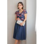 フラワークロシェVネックドレス C91066NY