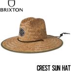【送料無料】ストローハット 麦わら帽子 BRIXTON ブリクストン CREST SUN HAT 11026 TAN/OLIVE SURPLUS 日本代理店正規品