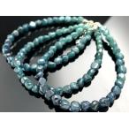 アフガニスタン産★人気！マイナスイオンの石★SV925製/天然石ブレスレット/アフガンブルートルマリン(Tourmaline/電気石)/ハートチャーム/タンブルカット/約5mm