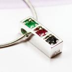 ショッピングルビー 天然エメラルド・ルビー・サファイア　ペンダントネックレス（スネイクチェーン付き） 〔5042〕