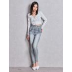 GYDA　ハイウエスト GD bijou MOLDフロントZIPスキニーデニムパンツ　0725624127　