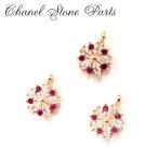  циркон Stone рама [82. клубника цветок ] Cubic Zirconia цветок [ продажа поотдельности ] Gold очарование детали ручная работа ручная работа DIY доставка внутри страны 