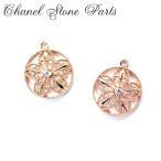  циркон Stone рама [89. цветок Circle ] Cubic Zirconia цветок [ продажа поотдельности ] Gold очарование детали ручная работа ручная работа DIY доставка внутри страны 