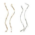 metal очарование [233. палочка (6.3cm коннектор ) детали 2 шт продажа ] волна кручение Gold золотой серебряный серебряный палка балка простой колье ручная работа коричневый -