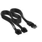 Corsair Elite Premium Individually Sleeved, 2x 8-Pin to PCIe 12V-2x6 600W ケーブル Type 4 - ブラック｜CP-8920423