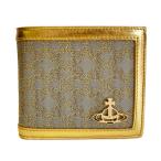 ヴィヴィアンウエストウッド 財布 メンズ 二つ折り財布 レザー Vivienne Westwood 51010016 W00I2 R401 MINI GOLD/GREY