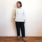 快晴堂 かいせいどう 白のパッチワーク釦Tシャツ 2021春夏 11S-23