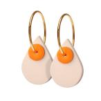 AURA teardrop hoop【NUDE / ORANGE】