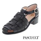 ショッピンググルカサンダル PASCUCCI パスクッチ グルカサンダル ストラップ 3010 レディース コンフォート サンダル レザー 歩きやすい 靴 太めのヒール イタリア製 ブラック 黒