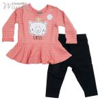 * время ограничено распродажа *[BRANDILI MUNDI] девочка детская одежда .. окантовка One-piece * леггинсы верх и низ в комплекте коралл розовый × черный 