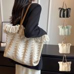 フリンジ編みトートバッグ