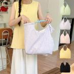 チェック柄トートバッグ