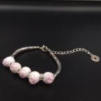 Yahoo! Yahoo!ショッピング(ヤフー ショッピング)陶器ブレスレット　チベット銀飾り、氷裂仕様ピンク貫入模様陶器玉　中国結びパーツ