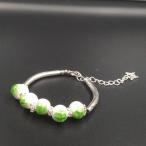 Yahoo! Yahoo!ショッピング(ヤフー ショッピング)陶器ブレスレット　チベット銀飾り、氷裂仕様グリーン貫入模様陶器玉　中国結びパーツ