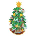 〔クリスマス景品〕ペーパークラフト　クリスマスツリー　グリーン（10入）