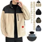 【送料無料】ゴルフウェア メンズ 冬 M フルジップ 裏フリース トップス 秋冬 長袖 ジャケット アウター 秋 ボアジャケット 防寒 ブルゾン スポーツウェア