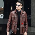 レザージャケットメンズ本革スリムフ...