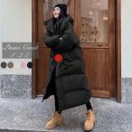 ダウンコート レディース ロング ベンチコート フード アウター ジャケット 大きいサイズ ダウンジャケット 90％ダウン シンプル オーバーサイズダウン 冬服 柔