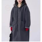 ボアコート フード付き ロングコート レディース コート 秋冬 フリースコート 厚手 ブルゾン ミモレ丈 暖い アウター トップス ブルゾン 羽織り 上着 防寒 厚手