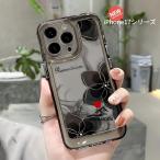 iPhone16ケース クリア 透明 iphone15ケース iphone14ケース フラワー 墨絵 スマホケース 花柄 アイフォンケース iPhone12 iPhone13 iPhone14 iPhone15 iPhone17