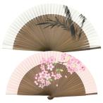 【桐箱】ペアー扇子　ペンテ墨竹＆桜(Ia420)