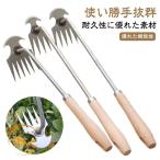 雑草取り器具 草むしり 草取り 雑草抜き 草取り道具 ステンレス製 根こそぎ 片手鍬 菜園鍬 草削鍬 木製ハンドル 4本爪 5本爪 6本爪 雑草ブラシ